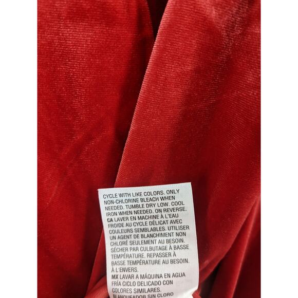 Charter Club Velour Shirt XL Ravishing Red Velvet Womens Button Down Long Sleeve - Picture 7 of 12